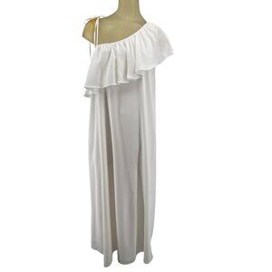 Alex Marie Ivory One-Shoulder Maternity Dressline Dress Size Medium new